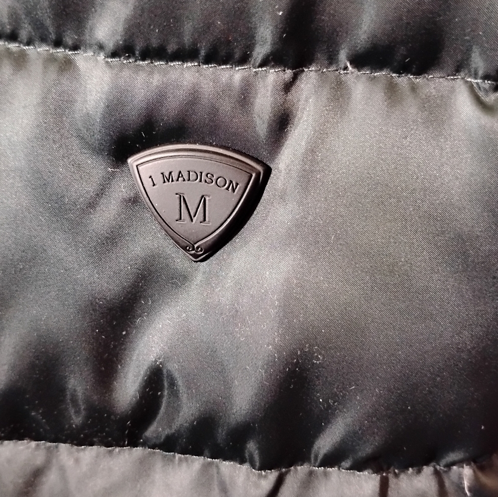 1 Madison Dark Jade Green Down Puffer Coat With Fur Trimmed Hood - Picture 3 of 12